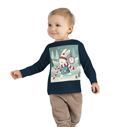 Candy Cane Timekeeper Bunny Toddler Long Sleeve Tee