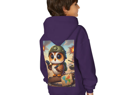 Owl on the Front Lines Youth Heavy Blend Hooded Sweatshirt