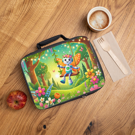 Robot Fairy Lunch Bag – Whimsical Wonder & Blossom Magic