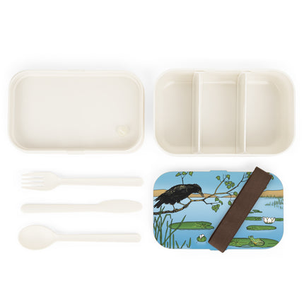 The Crow, The Frog, And The Lily Pond Bento Lunch Box