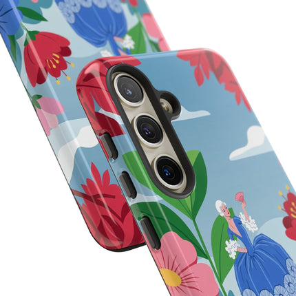 🌺🪭 The Lady Of The Grand Flower Terrace Phone Case – Art Deco Garden Elegance