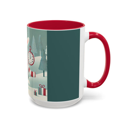 Candy Cane Timekeeper Bunny Colorful Mugs (11oz, 15oz)