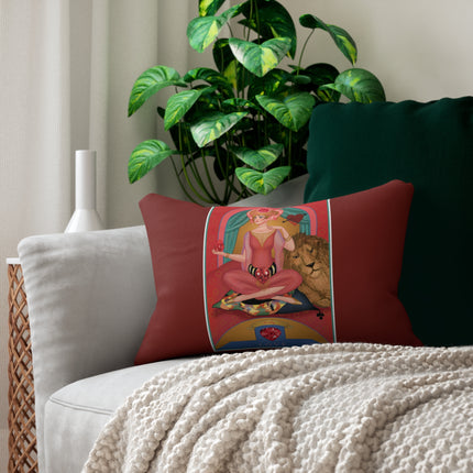 July & Ruby (from the Gem Series) by Sofia Chiostri Spun Polyester Lumbar Pillow