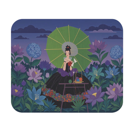 🧶🌸 The Garden Knitting Hour Mouse Pad – Art Deco Floral Whimsy