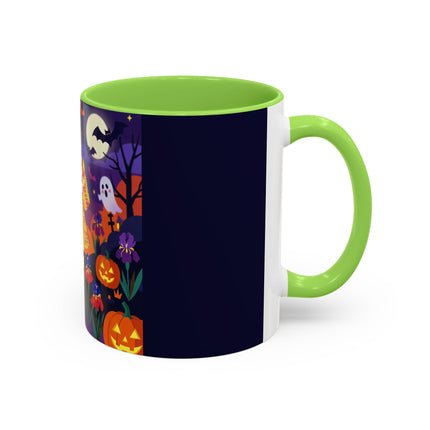 🌙🎃 The Moonlit Garden Masquerade Colorful Mug – Floral Halloween Charm