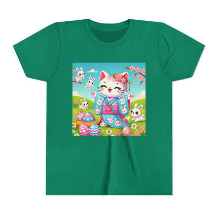 Springtime Kitten’s Easter Joy Youth Short Sleeve Tee