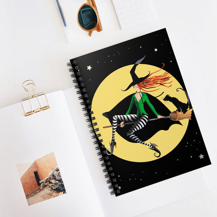 A Witch’s Moonlit Flight Spiral Notebook - Ruled Line