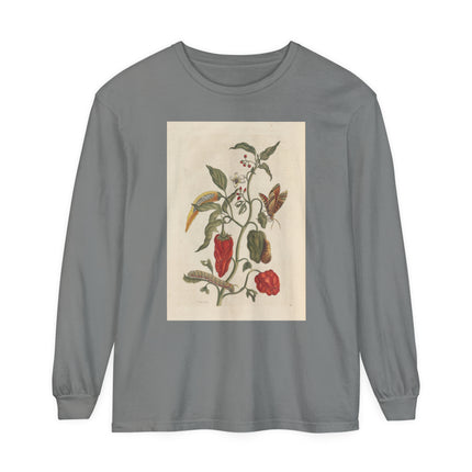 Botanical Pl.15 by Maria Sibylla Merian Garment-dyed Long Sleeve T-Shirt