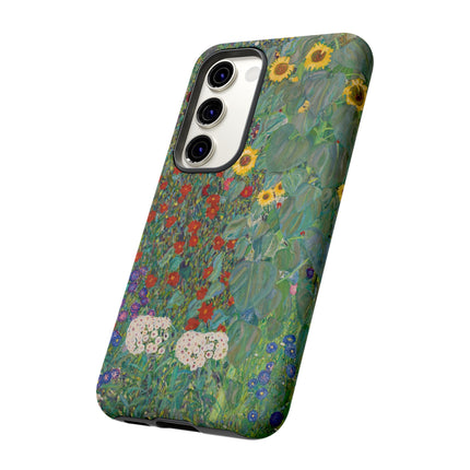 Farm Garden with Sunflowers by Gustav Klimt Phone Cases