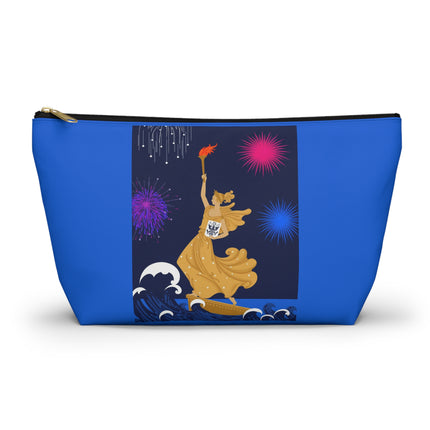 Liberty's Triumph Cosmetic Bag – Art Deco Victory & Golden Grandeur