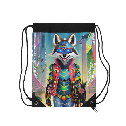 Cyber Hyena Drawstring Bag