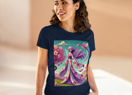 Petals in the Wind: The Kimono Fairy and the Sky Dragon Cotton Tee