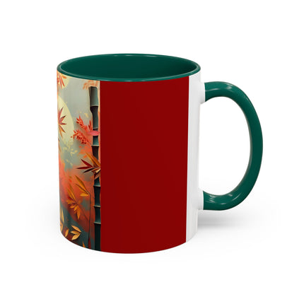 Red Panda at an Autumn Bamboo Grove Colorful Mugs (11oz, 15oz)