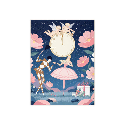 🕛🌸 Midnight Waltz Before Christmas Ceramic Tile – Art Deco Christmas Eve Fantasy