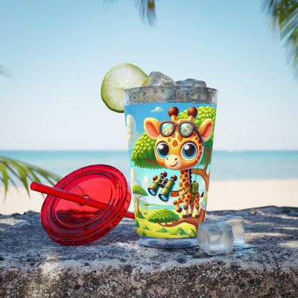 Giraffe Lookout Sunsplash Tumbler with Straw, 16oz