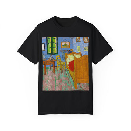 The Bedroom by Vincent van Gogh Unisex Garment-Dyed T-shirt