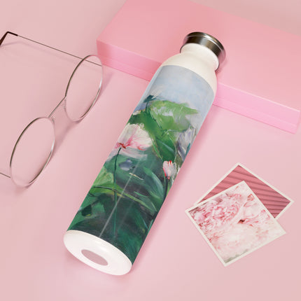 Water Lilies by Karl Hagemeister Slim Water Bottle