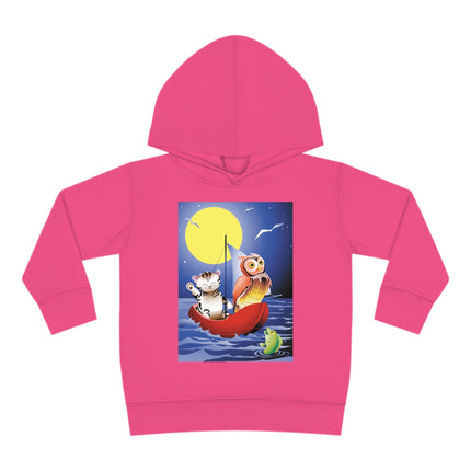 Embarking on a Moonlit Journey Toddler Pullover Fleece Hoodie
