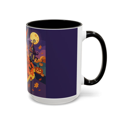 🐈‍⬛🎃 The Black Cat Witch Of Pumpkin Manor Colorful Mug – Whimsical Halloween Charm