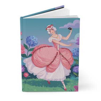 🌹🎭 The Lady Of The Rose Masquerade Garden Hardcover Journal – Art Deco Floral Elegance