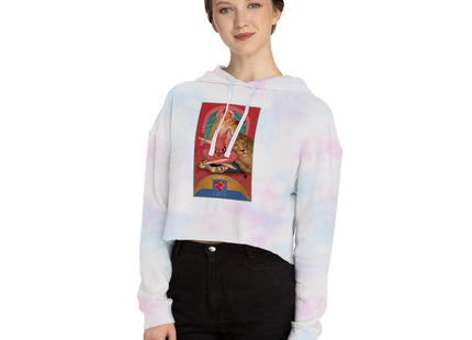 July & Ruby (from the Gem Series) by Sofia Chiostri Women’s Cropped Hooded Sweatshirt