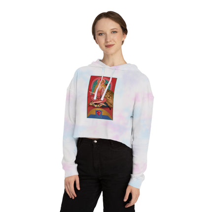 July & Ruby (from the Gem Series) by Sofia Chiostri Women’s Cropped Hooded Sweatshirt