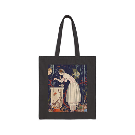 The Dazzling Little Fish by George Barbier Cotton Canvas Tote Bag