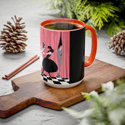 The Ladies Behind The Velvet Curtain Colorful Mugs – Art Deco Theatrical Elegance