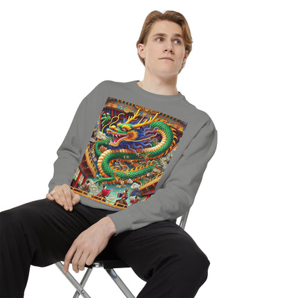 Tibetan Dragon Over Kabuki Duel Sweatshirt