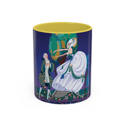 Moonlit Garden Waltz Colorful Mug (11oz, 15oz) – Rococo Romance, Garden Elegance & Enchanted Dance