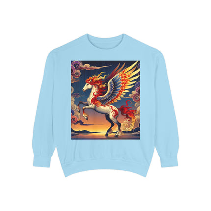 Flame-Winged Horse at Sunset Sweatshirt