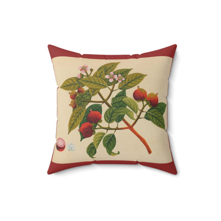 Album of watercolors of Asian fruits and flowers Pl.17 by Anonymous Spun Polyester Square Pillow