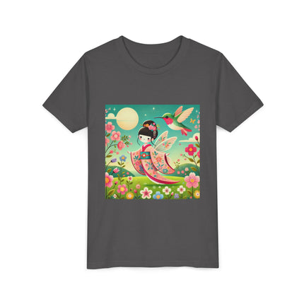 Geisha Fairy and the Hummingbird Blossom Youth Short Sleeve Tee