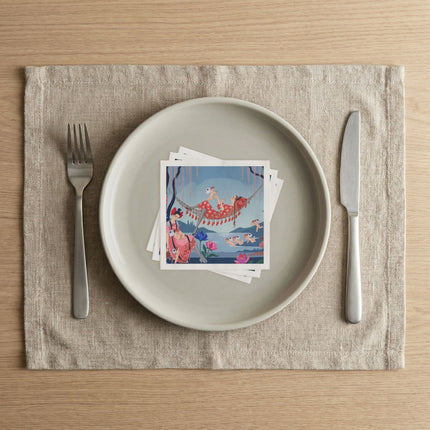🌸🪽 The Garden Of Little Cupids Napkins – Art Deco Floral Fantasy