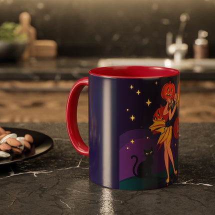 🎃🕯️ Moonlit Pumpkin Masquerade Colorful Mug – Whimsical Halloween Charm