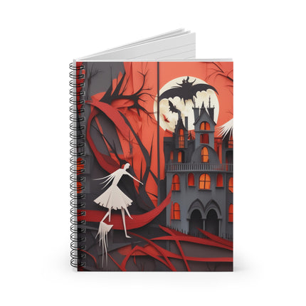 Halloween Night Scene Spiral Notebook - Ruled Line
