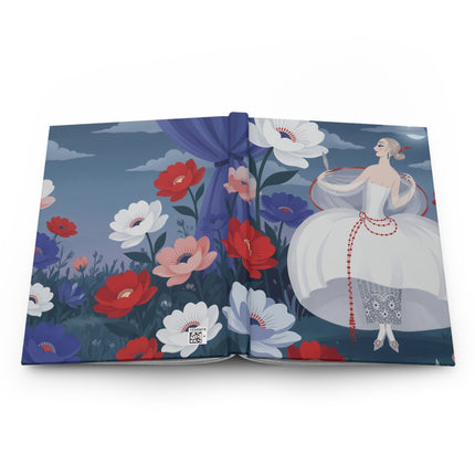 🌙🌺 The Lady Of The Moonlit Flower Garden Hardcover Journal – Art Deco Evening Elegance