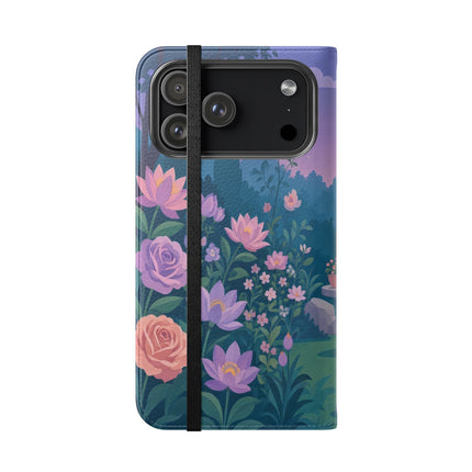 🌸🐶 The Grand Garden Dressing Flip Case – Art Deco Floral Elegance
