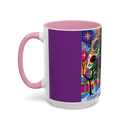 🎄✨ Christmas Among The Twinkling Trees Colorful Mug – Art Deco Holiday Fantasy