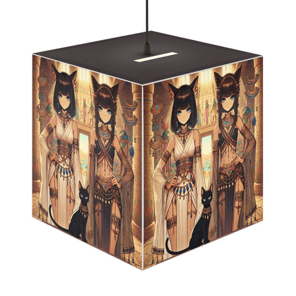 🐱🏛️ The Egyptian Priestess Cats Light Cube Lamp – Temple Guardians & Ancient Grace