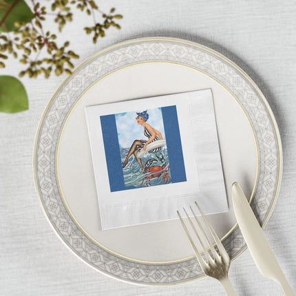 Playful Waves and Fashion Follies White Coined Napkins