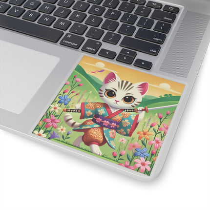Samurai Kitten Kiss-Cut Stickers (4 Sizes)