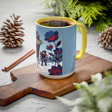 🎁🌺 The Christmas Gift Garden Stroll Colorful Mug – Art Deco Holiday Fantasy