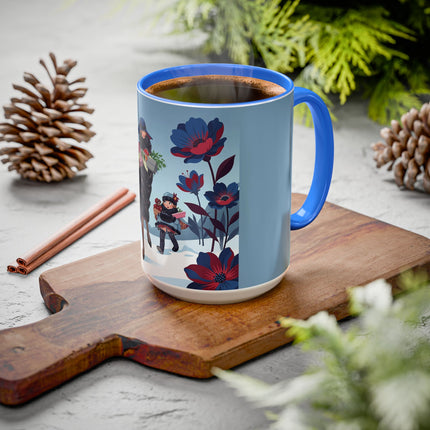 🎁🌺 The Christmas Gift Garden Stroll Colorful Mug – Art Deco Holiday Fantasy
