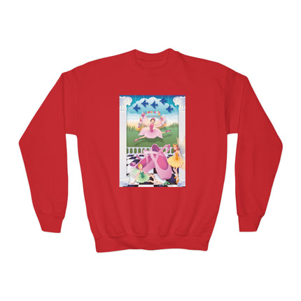 Graceful Enchantment Youth Crewneck Sweatshirt – Ballet Beauty & Artistic Expression