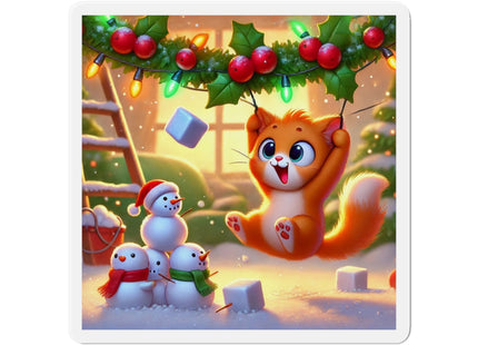 Naughty or Nice Kitten Christmas Die-Cut Magnets (5 Sizes)