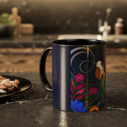 The Lady Of The Starlit Candles Colorful Mugs – Art Deco Theatrical Romance