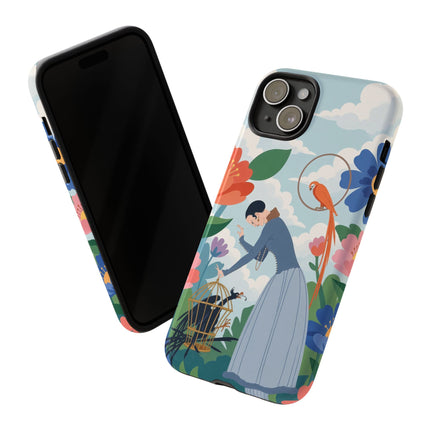 🦜🌺 The Lady Of The Garden Aviary Phone Case – Art Deco Floral Whimsy