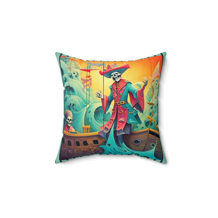 Skeleton Crew of the Misty Seas Spun Polyester Square Pillow