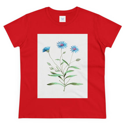 Blue Strawflower by Anselmus Boëtius de Boodt Women's Midweight Cotton Tee
